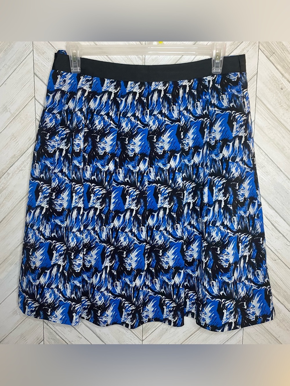 Blue Abstract Print A-Line Skirt